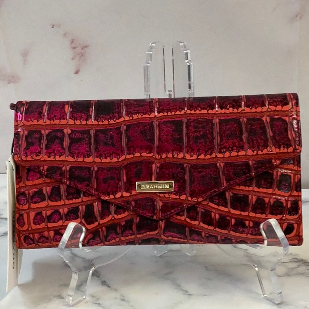 NWT Brahmin Envelope Wallet Red/Black